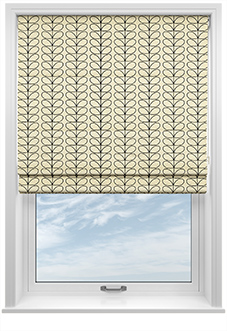 Orla Kiely Linear Stem, Black - Twist&Fit Roman Blind